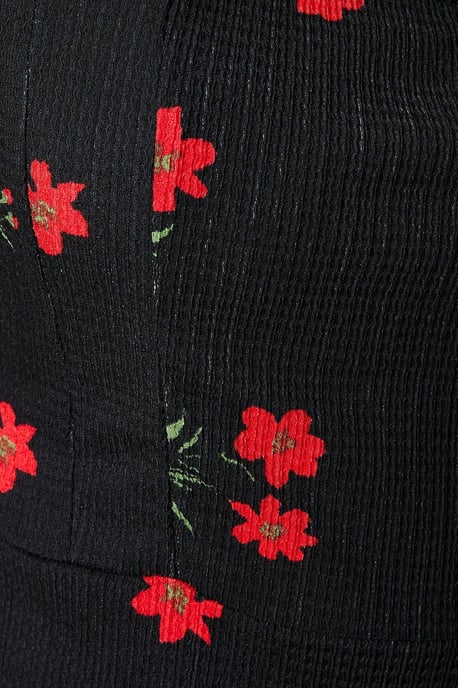 Floral Seamed Midi Dress