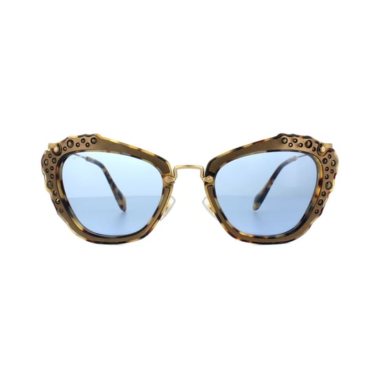 Miu Miu Sunglasses 04QS DHF0A2 Brown Light Havana Gold Blue