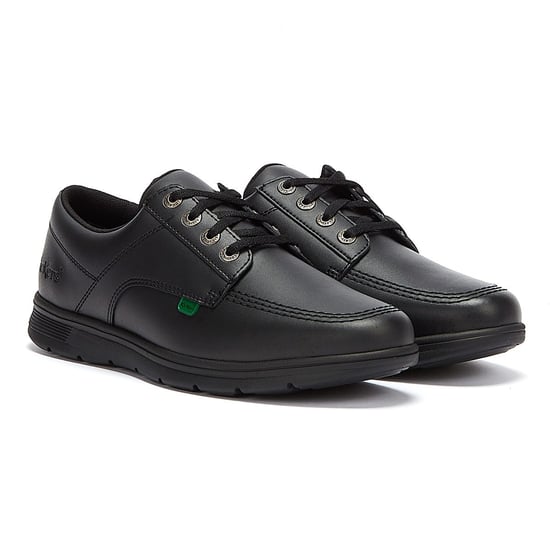 Kickers Kelland Lace Lo Schwarz Leder Schuhe - Image 1