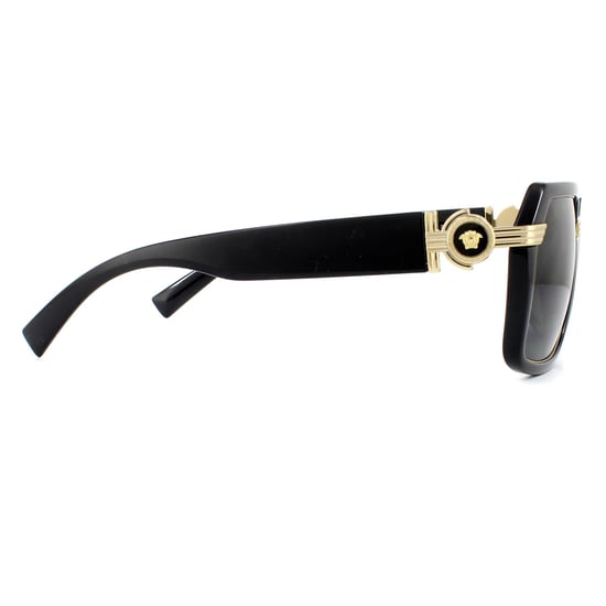 Versace Quadrat Herren Sonnenbrille Schwarz Dunkelgrau - Image 4