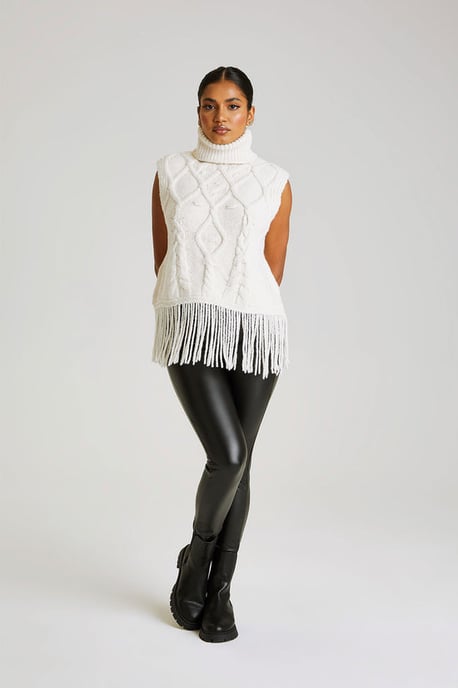 White Tassel Knit Vest