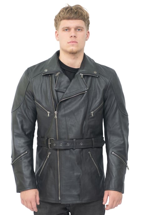 Mens Cross Zip CE Armour Biker Jacket - Budapest