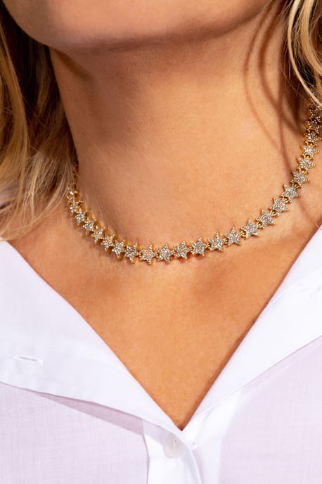 Gold 'Sparkling Stars' Occasion Necklace