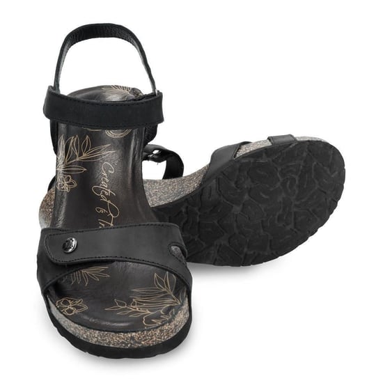 Women's Julia B1 Wedge Black Leather Sandals