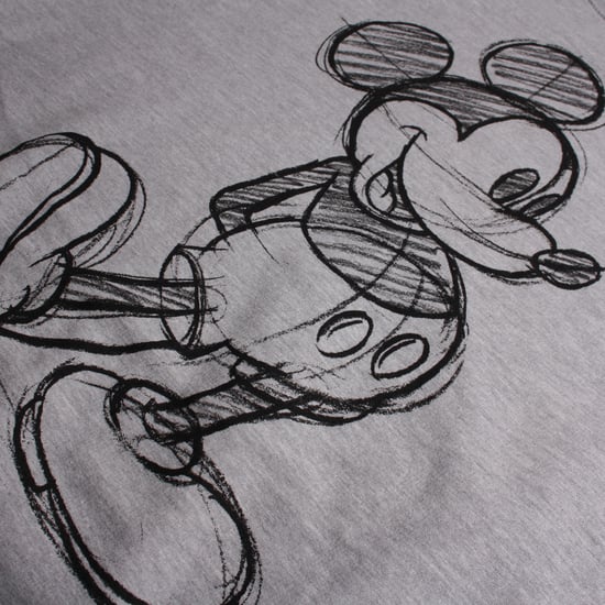 Disney Womens/Ladies Mickey Mouse Sketch Crop Sweatshirt (Sports Grey)