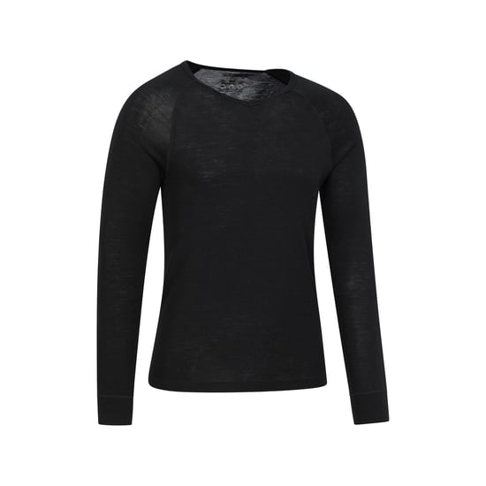 Mountain Warehouse Mens Merino Wool V Neck Base Layer Top (Black)