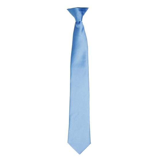 Premier Colours Herren Satin-Clip-Krawatte (Mittelblau) - Image 1