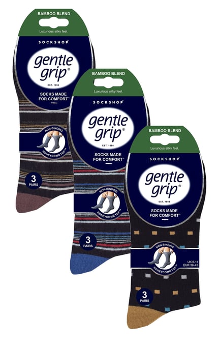 9 Pack Herren Bambus-Socken | Gentle Grip | Extra Wide Loose Top nicht elastische Socken - SOMRM070809 - Image 2