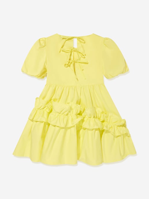 MSGM Girls Poplin Dress in Yellow