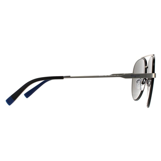 Salvatore Ferragamo Aviator Herren schwarz matt dunkel Ruthenium Flash blau Himmel 90041091 - Image 4