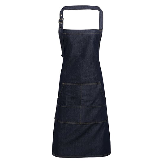 Premier Jeans Stitch Bib Apron (Indigo Denim) - Image 1