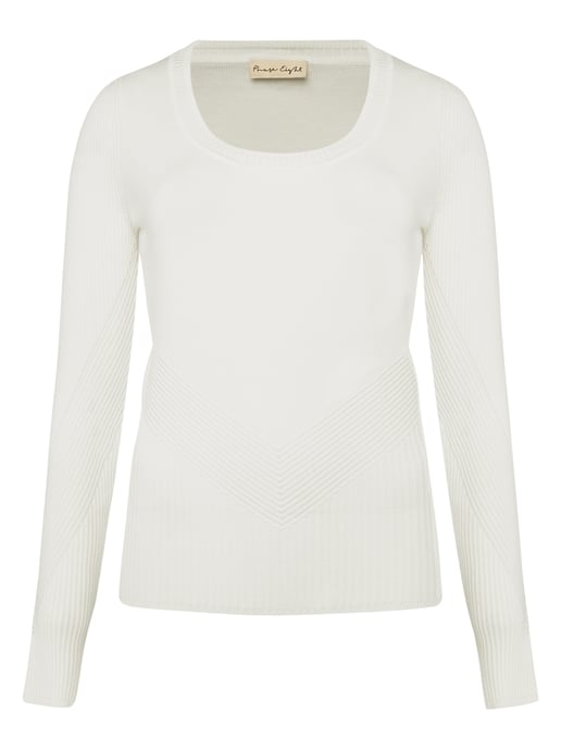 Dalma Chevron Fitted Knit Top
