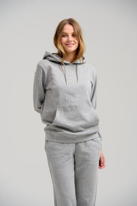 Basic Hoodie Sweat - Light Grey Melange