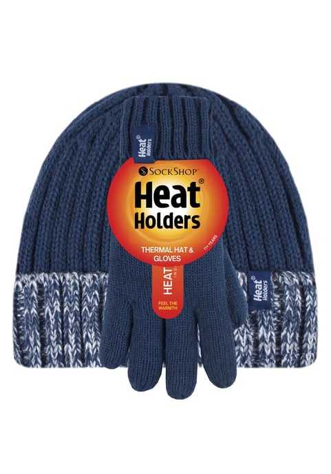 Wärmehalter - Kinder Jungen Winter warmes Fleece gefüttert isoliert stricken umdrehen Manschette gerippte Mütze und Handschuhe Set - NS1P9710 - Image 2