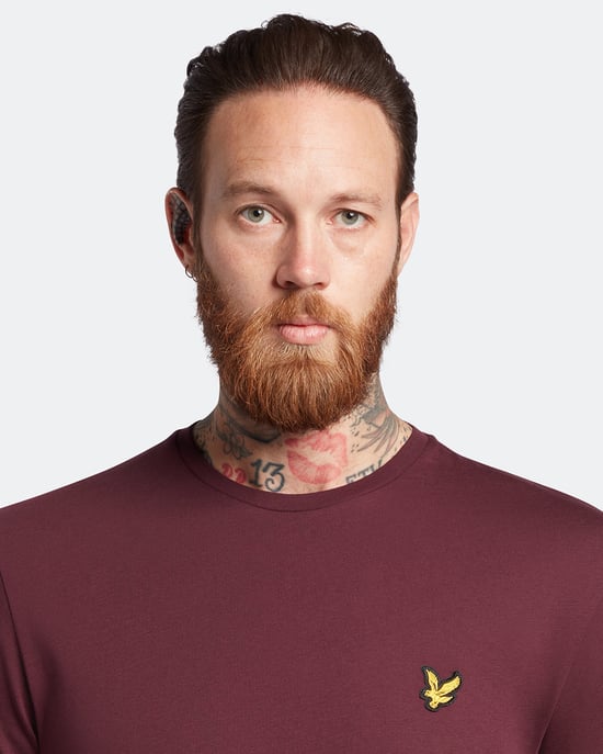 Einfarbiges T-Shirt von Lyle & Scott in Burgunderrot - Image 5