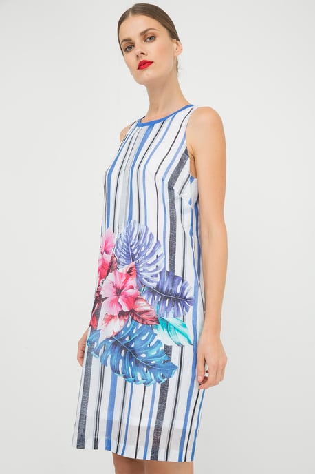 Baumwollkleid mit Faltenwurf in A-Linie - Image 3