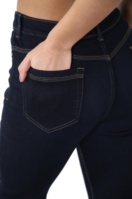 Damen Magic Shaping High Waisted Straight Leg Jeans in Indigoblau - Image 5