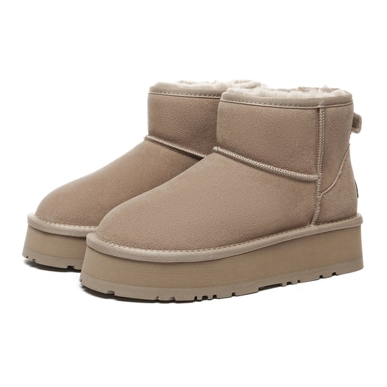 EVER AU Damen Leder Plateau Kurzstiefel - Dusky - Image 4