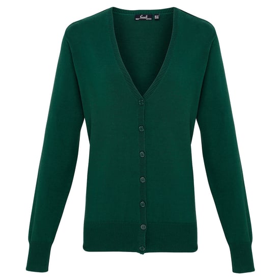 Premier - Strickjacke V-Ausschnitt für Damen (Flaschengrün) - Image 1