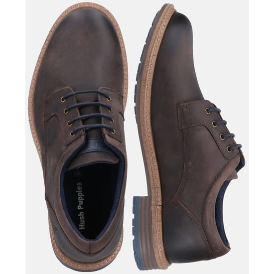 Hush Puppies Julian Leder Herren Schnürschuhe in Braun - Image 6