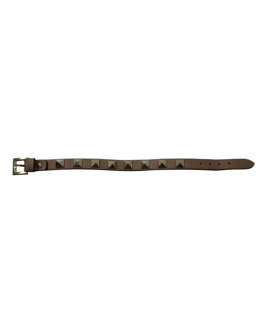 Valentino Garavani Rockstud Armband aus braunem Kalbsleder - Image 4