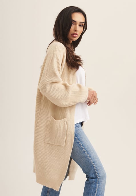 Feinstrick Strickjacke Kante an Kante - Image 2