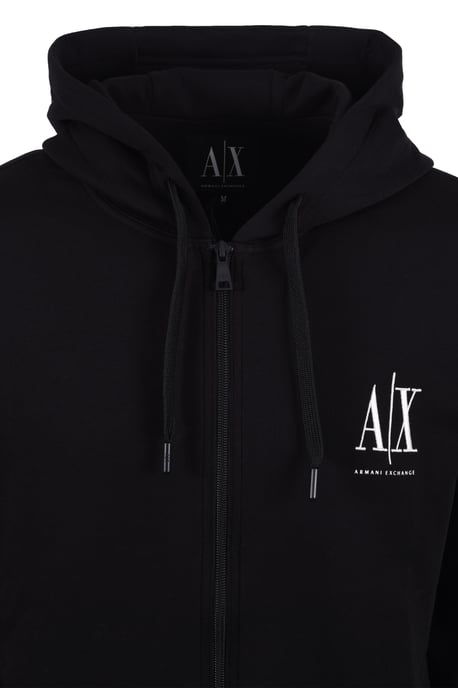 Armani Exchange Jersey Kapuzen-Sweatshirt mit Reißverschluss Schwarz - Image 2