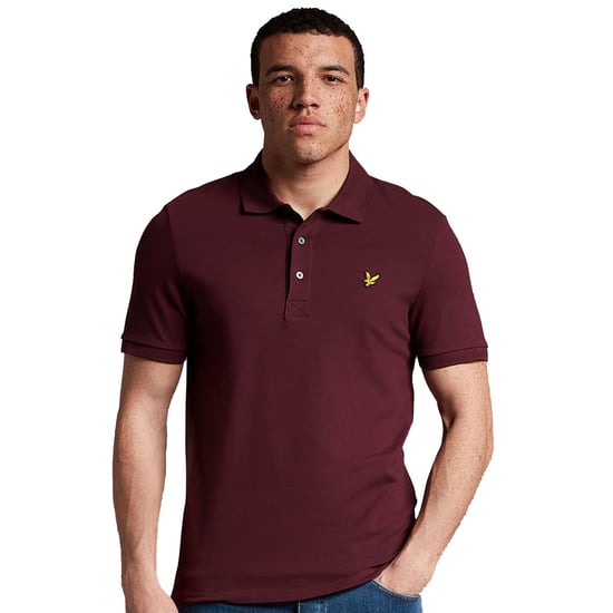 Lyle & Scott Einfarbiges Poloshirt in Burgund - Image 1