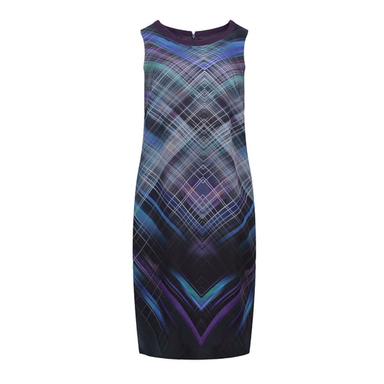 Sleeveless Geometric Printed Voile Dress