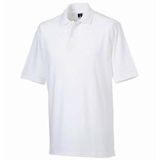 Russell Herren 100% Baumwolle Kurzarm-Poloshirt (Weiß) - Image 2