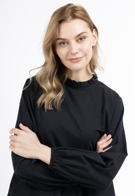 Dreimaster Langarmbluse Damen schwarz - Image 5