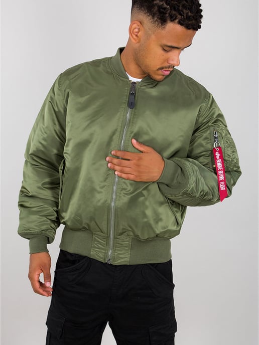 Alpha Industries Men's MA-1 Bomber Jacket in Sage Green - Image 3