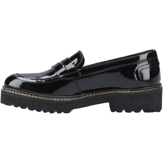 Pod Kenny Leder Damen Schwarz Lack Loafers - Image 4