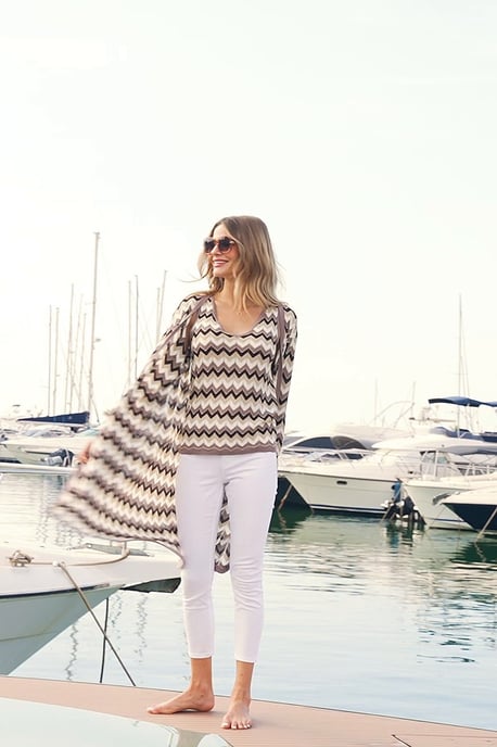 Neutral Metallic Chevron Print Longline Cardigan