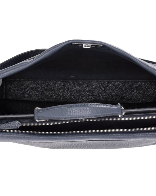Fendi Große Peekaboo aus marineblauem Leder - Image 5
