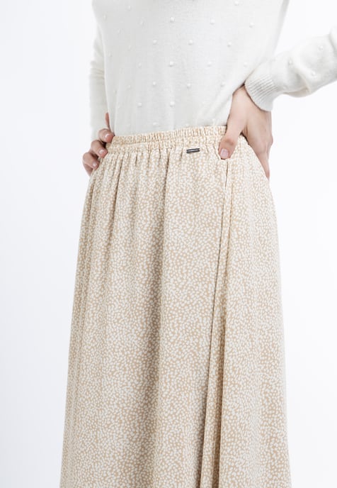 Dreimaster Maxirock Damen Hellbeige Weiss - Image 3