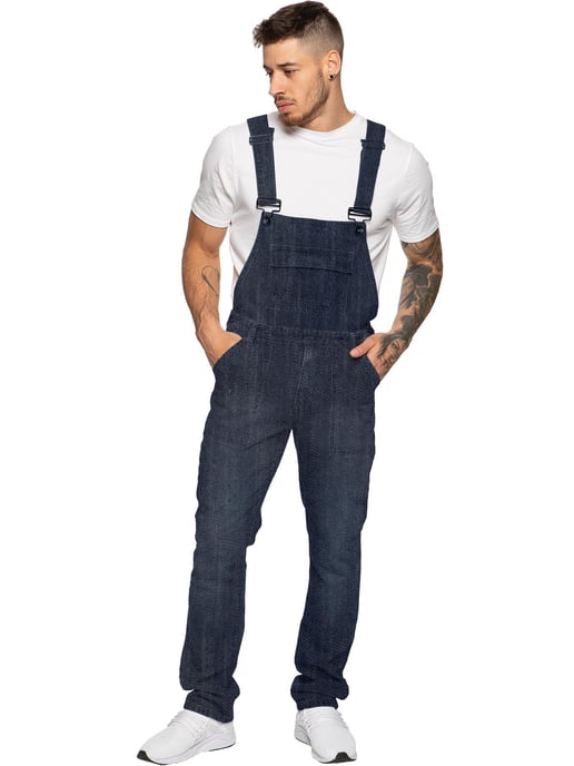 Enzo | Herren Denim Overall Latzhose - Dunkelblau - Image 1