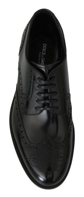 Dolce & Gabbana Schwarze Leder Derby Formelle Brogue-Schuhe - Image 2