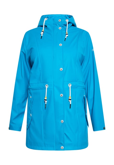 Schmuddelwedda Curvy Regenmantel Damen Cyanblau - Image 1