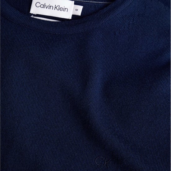 Herren Calvin Klein Merinowolle Pullover in Marineblau - Image 3