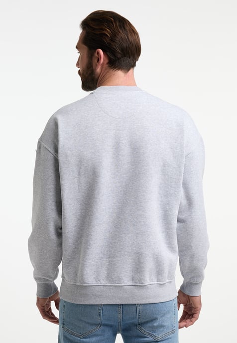 Dreimaster Sweatshirt Herren Hellgrau Melange - Image 3