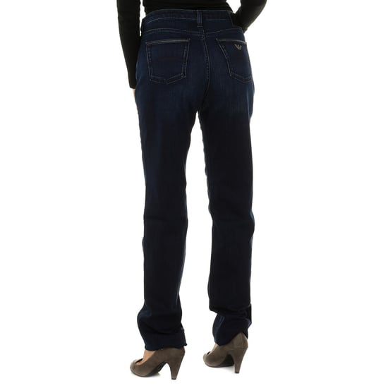 Long worn effect denim pants 6X5J85-5D0RZ woman