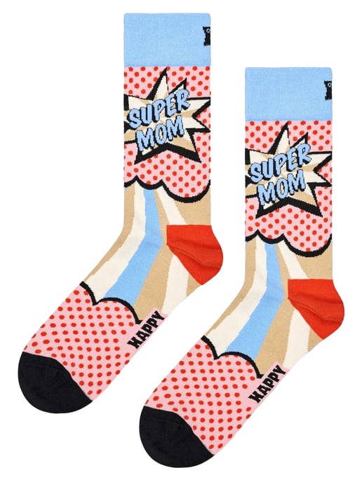 Beste Mama Socken | Happy Socks | Neuheiten Super Mama Socken | Geschenke für Mama - Rot - Image 2