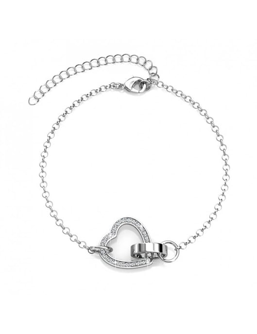 Verschlossenes Herz-Armband - Silber und Kristall - Image 3