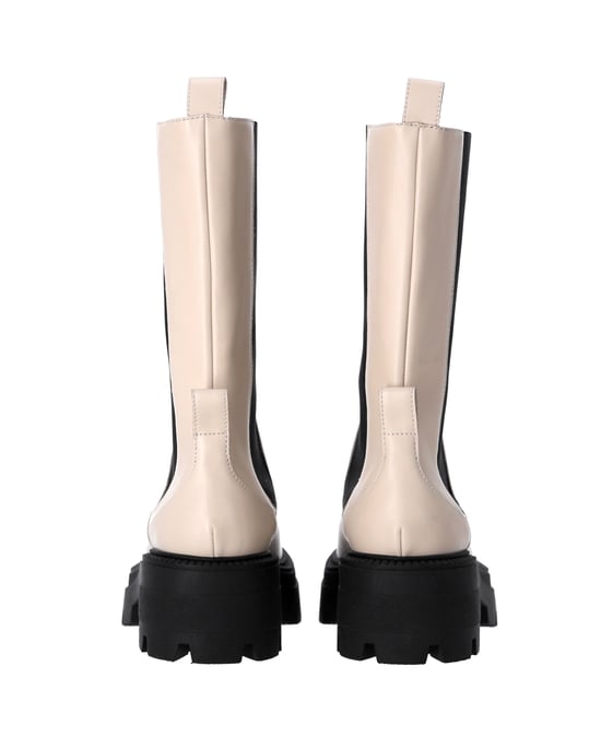 Sergio Rossi Milla Plateau-Stiefel aus weißem Leder - Image 4