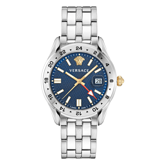 Versace Greca Time Gmt Silber Herren Armbanduhr VE7C00523 - Image 1