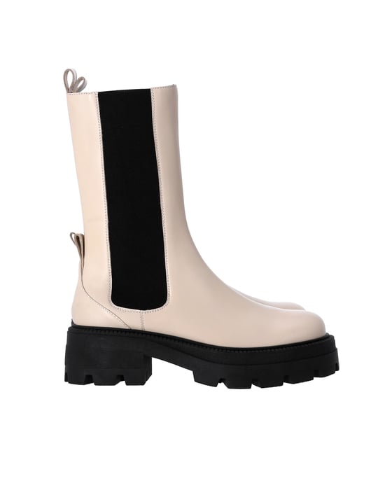 Sergio Rossi Milla Plateau-Stiefel aus weißem Leder - Image 1