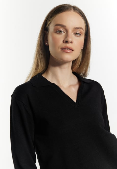 Dreimaster Strickpullover Damen Schwarz - Image 5