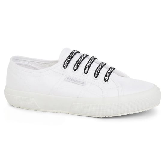 Superga - Schnürsenkel, Logo, Baumwolle (Weiß/Schwarz) - Image 1