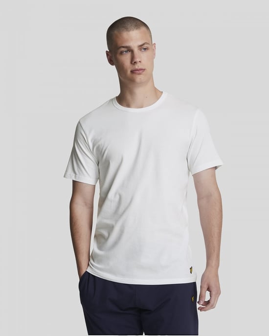 Lyle & Scott – Basic-Lounge-T-Shirt im 3er-Pack – Weiß - Image 1